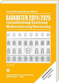 Baukosten 2024/2025
Band 1: Altbau –
Instandsetzung, Sanierung, Modernisierung, Umnutzung
<p>in Vorbereitung für Juli 2024: vollständig neu bearbeitete Auflage 2024/2025
Über 2000 aktuelle Kostenwerte für die Kostenplanung und Kostenkontrolle
Entsprechend der DIN 276 (2018) geordnet,
<p>
Stand: I/2024 Index 163,3 (2015=100)<br>
Aktueller Indexwert II/2024: 164,4 -  (Multiplikator: --)

Gerne merken wir Ihre Bestellung vor.<br>

